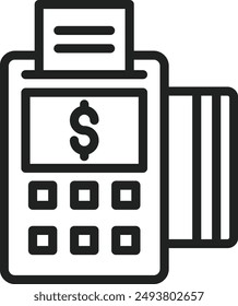 Imagen de Vector de icono de máquina de tarjetas. Adecuado para aplicaciones móviles de Web y medios de impresión.