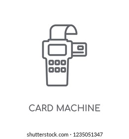 Card machine linear icon. Modern outline Card machine logo concept on white background from e-commerce and payment collection. Suitable for use on web apps, mobile apps and print media.