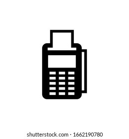 Card machine vector icon in black solid flat design icon isolated on white background