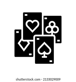 card magic glyph icon vector. card magic sign. isolated contour symbol black illustration