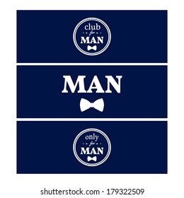 Card for man club. Vector illustration.