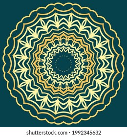 card with mandala. Template of Business card, greeting card, Gift voucher. Vector illustration.