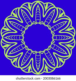card with mandala. Template of Business card, greeting card, Gift voucher. Vector illustration.