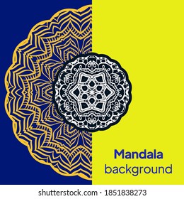 Karte mit Mandala. Vektorhintergrund. Karte oder Einladung. Orientalisches Muster, Vektorgrafik. Islam, arabisch, indisch, marokkanisch, spain, türkisch, pakistanisch, chinesisch, mystisch, ottomanisch.