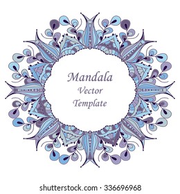 Card of mandala in vector, cards or for any other kind of design, birthday and other holiday.Bright illustration. 