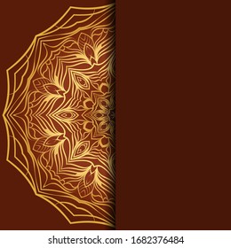 Card with mandala. Vector. Oriental design for Christmas party invitation, Ramadan holiday, New year greeting, beauty spa salon, wedding