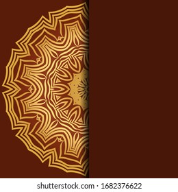 Karte mit Mandala. Vektorillustration. Orientalisches Design für Weihnachtsfeier, Ramadan-Urlaub, Neujahr-Gruß, Schönheitssalon, Hochzeit