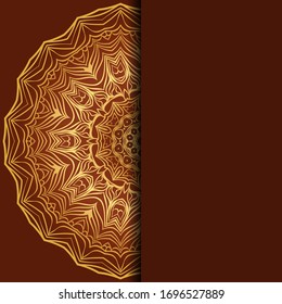 Card with mandala. Vector. Oriental design for Christmas party invitation, Ramadan holiday, New year greeting, beauty spa salon, wedding