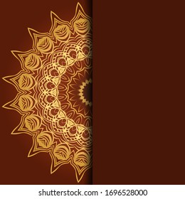Card with mandala. Vector. Oriental design for Christmas party invitation, Ramadan holiday, New year greeting, beauty spa salon, wedding