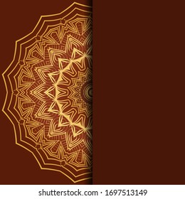 Card with mandala. Vector. Oriental design for Christmas party invitation, Ramadan holiday, New year greeting, beauty spa salon, wedding