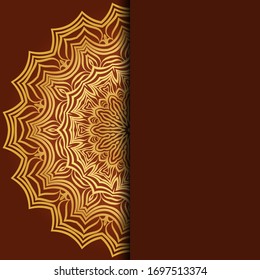 Card with mandala. Vector. Oriental design for Christmas party invitation, Ramadan holiday, New year greeting, beauty spa salon, wedding