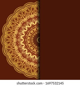 Card with mandala. Vector. Oriental design for Christmas party invitation, Ramadan holiday, New year greeting, beauty spa salon, wedding
