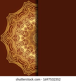 Card with mandala. Vector. Oriental design for Christmas party invitation, Ramadan holiday, New year greeting, beauty spa salon, wedding