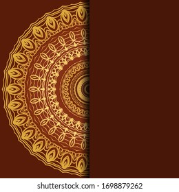 Karte mit Mandala. Vektorillustration. Orientalisches Design für Weihnachtsfeier, Ramadan-Urlaub, Neujahr-Gruß, Schönheitssalon, Hochzeit