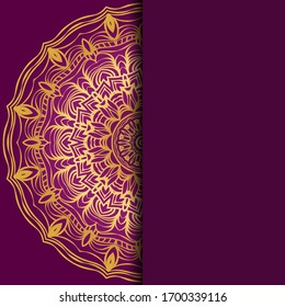 Card with mandala. Vector. Oriental design for Christmas party invitation, Ramadan holiday, New year greeting, beauty spa salon, wedding