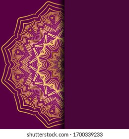 Card with mandala. Vector. Oriental design for Christmas party invitation, Ramadan holiday, New year greeting, beauty spa salon, wedding