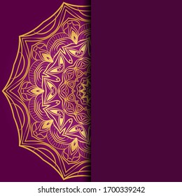 Card with mandala. Vector. Oriental design for Christmas party invitation, Ramadan holiday, New year greeting, beauty spa salon, wedding