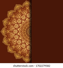 Karte mit Mandala. Vektorillustration. Orientalisches Design für Weihnachtsfeier, Ramadan-Urlaub, Neujahr-Gruß, Schönheitssalon, Hochzeit