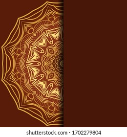Card with mandala. Vector. Oriental design for Christmas party invitation, Ramadan holiday, New year greeting, beauty spa salon, wedding