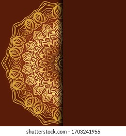 Card with mandala. Vector. Oriental design for Christmas party invitation, Ramadan holiday, New year greeting, beauty spa salon, wedding