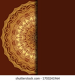 Card with mandala. Vector. Oriental design for Christmas party invitation, Ramadan holiday, New year greeting, beauty spa salon, wedding