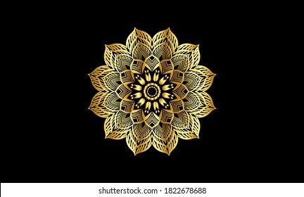Card with mandala. Vector. Oriental design for Christmas party invitation, Ramadan holiday, New year greeting, beauty spa salon