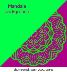 Tarjeta con mandala. plantilla de ornamento vectorial. Ideal para la invitación, el volante, el menú, el fondo, el fondo de pantalla, la decoración, el embalaje o cualquier idea deseada.