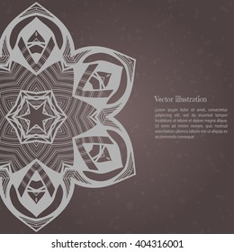 Card with mandala. Vintage banner with ornament