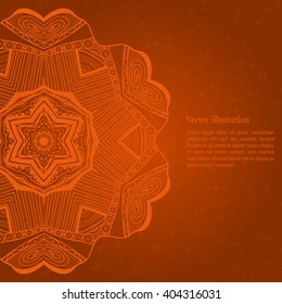 Card with mandala. Vintage banner with ornament
