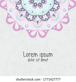 Card with mandalas butterfly ornaments