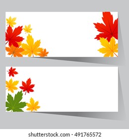 card with maple autumn leaves