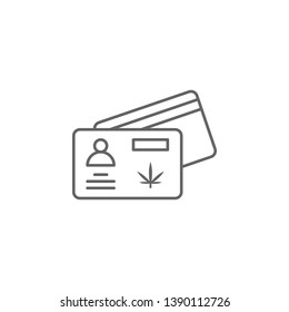 Card, marijuana icon. Element of marijuana icon. Thin line icon for website design and development, app development. Premium icon