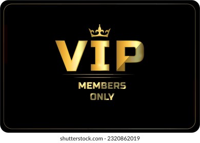 Tarjeta para miembros, VIP, con corona. Ilustración vectorial.