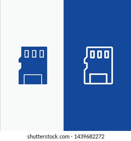 Card, Memory, Memory Card, SD Line and Glyph Solid icon Blue banner Line and Glyph Solid icon Blue banner