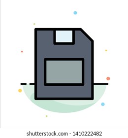Card, Memory Card, Storage, Data Abstract Flat Color Icon Template