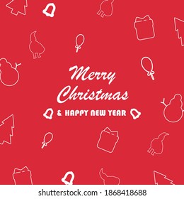 Card merry Christmas and happy new year celebration concept, vector art and illustration.