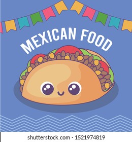 card with Mexican food label vector illustration design