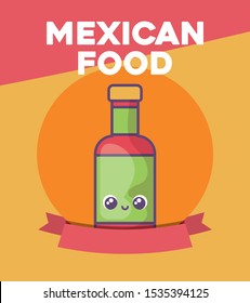 card with Mexican food label vector illustration design