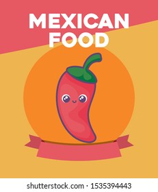 card with Mexican food label vector illustration design