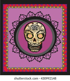 card with mexican skull 