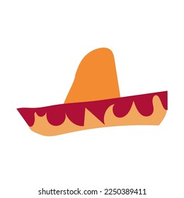 Card with mexico sombrero. Colorful vector illustration. Vector illustration icon. National symbol. Viva mexico.