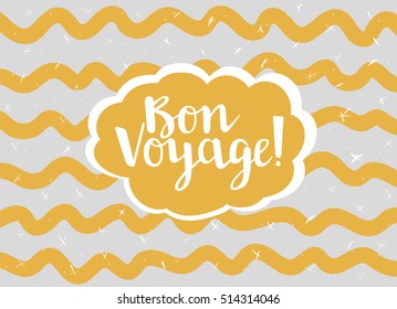 Card in a minimal style, vector templates. Bon Voyage.