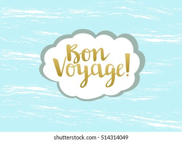 Card in a minimal style, vector templates. Bon Voyage.