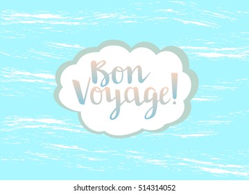 Card in a minimal style, vector templates. Bon Voyage.