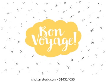 Card in a minimal style, vector templates. Bon Voyage.