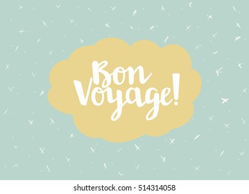 Card in a minimal style, vector templates. Bon Voyage.