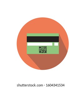 Card with money, icon on a white background. Purchase, business.
