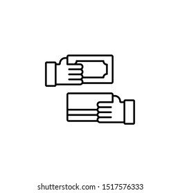card, money, payment method line icon on white background