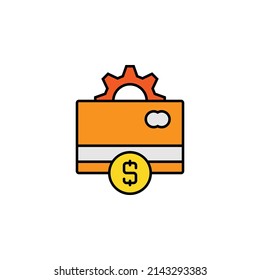 card, money, setting line icon. Elements of finance illustration icon. Premium quality graphic design icon. Can be used for web, logo, mobile app, UI, UX