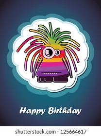 Card with monster
